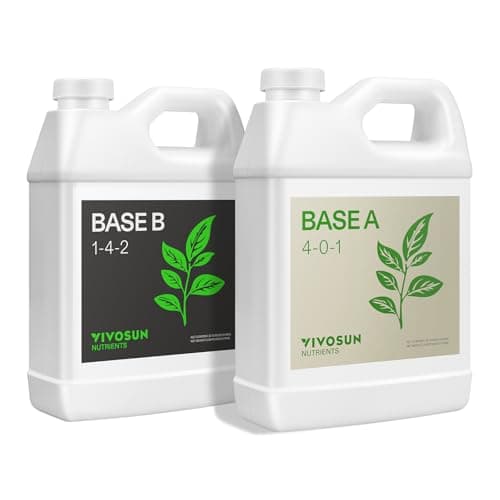 VIVOSUN Liquid Nutrients Base A & B Bundle, Grow Big Hydroponic Fertilizer, Supports Vegetative and Flowering Stages for Outdoor, Indoor Plants, Best Plant Food, Set of Quarts - Image 1