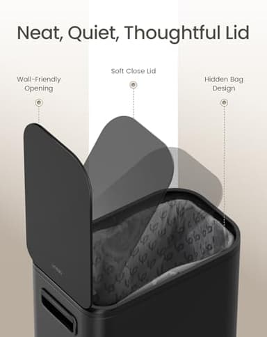 Cesun Small Bathroom Trash Can with Lid Soft Close, Step Pedal, 5 Liter / 1.3 Gallon Stainless Steel Garbage Can with Removable Inner Bucket, Waste Basket for Bathroom, Bedroom (Matte Black) - Image 4