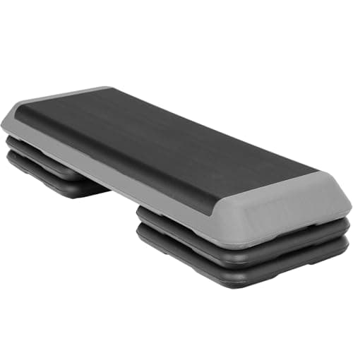 ZENY 43'' Exercise Aerobic Step Platform Adjustable Fitness Stepper with 4 Detachable Risers Fitness Workout Stepper for Home Gym Cardio Strength & Training (Grey) - Image 1