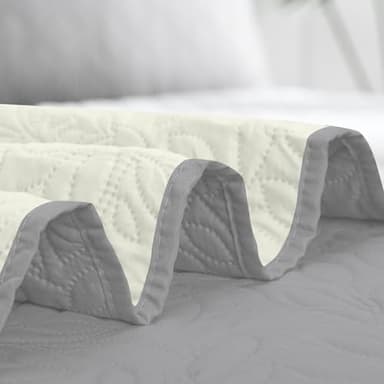 Easy-Going Waterproof Dog Bed Cover Reversible Leak Proof Pet Blanket Replacement Mat for Furniture Washable Couch Cover Sofa Cover for Dogs Cat(82x86 Inch, Light Gray/Ivory) - Image 6