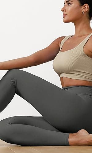 ODODOS Buttery Soft Lounge Yoga Leggings for Women Full Length 28" High Waist Yoga Pants, Charcoal, Small - Image 5