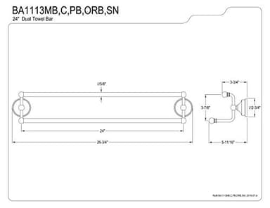 Kingston Brass BAK1113478SN Victorian 4-Pieces Dual Towel-Bar Bathroom Hardware Set, Brushed Nickel - Image 4