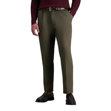 Haggar Men's Premium No Iron Khaki Classic Fit Pleat Front Casual Pant (Regular and Big & Tall Sizes), Toast, 36W x 29L - Image 1