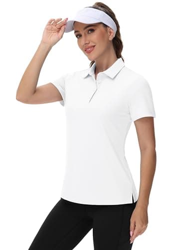 TACVASEN Womens Golf Shirts Short Sleeve Polos for Women Casual Work Shirts Quick Dry Athletic Shirts Summer Sun Shirts White - Image 4
