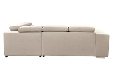 THSUPER 104'' Microfiber L Shaped Sectional Sleeper Sofa Couch with Pull Out Bed and Storage Ottoman, Convertible Couches with Adjustable Headrest for Living Room, Right Facing Chaise. Beige - Image 8