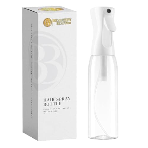 BeautifyBeauties Spray Bottle For Hair – Continuous Mister Spray Bottle for Hairstyling, Cleaning, Plants, Pets, Barbers, Salons, Essential Oil Scents (Clear, 18.6oz/500ml) "11" H x 2.6" L - Image 1