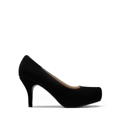 DREAM PAIRS Tiffany Women's New Classic Elegant Versatile Low Stiletto Heel Dress Platform Pumps Shoes,Size 8,Black/Nubuck,TIFFANNY - Image 2