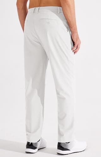 Libin Men's Golf Pants Classic Fit Stretch Work Dress Pants 29" Business Casual Pants Lightweight Trousers Comfy Lounge Office Clothes, White, 40W x 29L - Image 2
