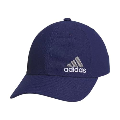adidas Men's Release 3 Structured Stretch Fit Cap, Dark Blue/Grey/White, Small-Medium - Image 1