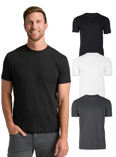 True Classic Mens T-Shirts – Short Sleeve Crew Neck T Shirts for Man, Cotton Blend Plain Novelty Men's T-Shirts, Pack of 3, Variety, L - Image 1