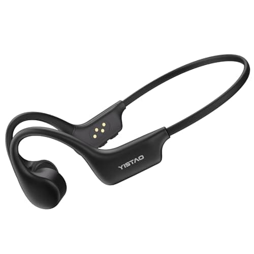 Yistao Bone Conduction Headphones, Open Ear Headphones Wireless Earphones, 32GB MP3, 8 Hours Playtime, Bluetooth 5.3, IP68 Waterproof Earphones for Running and Fitness Workout - Black
