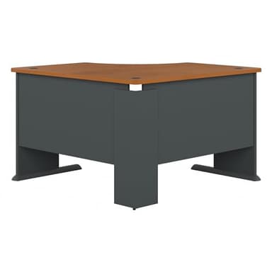Bush Business Furniture Series A 48W Corner Desk in Natural Cherry and Slate, Compact L Shaped Workstation, Office Desktop Solution for Workspace - Image 9