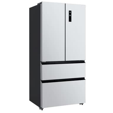PioneerWorks French Door Refrigerator, 4 Door Full Size Deep Freezer in Stainless-Steel, 18Cu.Ft Large Capacity Refrigerator, Digital Temperature Controls Auto Defrost Suitable for Home, Silver - Image 1