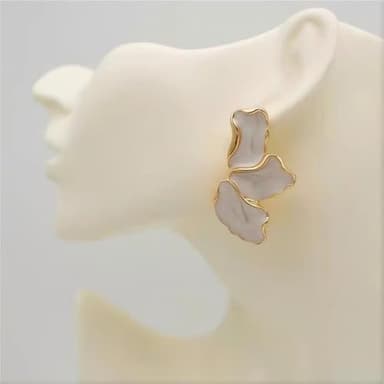 Irregular Petal Earrings For Women Stainless Steel Unique Statement Flower Dangle Earrings Trendy Jewelry Gift - Image 5