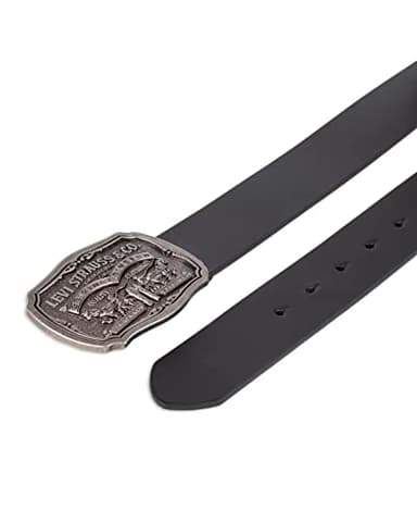 Levi's Men's Leather Belt With Antiqued Buckle,Black,38 - Image 4