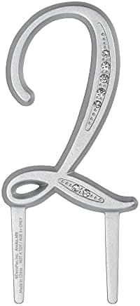 DecoPac Diamond Number 2 Monogram Cake Topper, Luxurious Rhinestone Cake Decoration, For Birthday, Wedding Anniversary, Party, Graduation, Retirement, 3.5" Tall, Silver, Pack of 1 - Image 3
