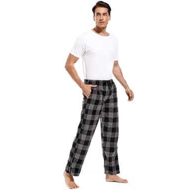 DG Hill Pajama Pants Mens - PJ Bottoms Fleece Lounge Pants Sleepwear - Plaid PJs with Pockets Microfleece Sleep Pant for Winter - Image 7