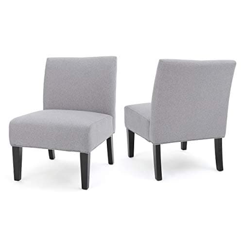 Christopher Knight Home Kassi Fabric Accent Chairs, 2-Pcs Set, Rubber, Light Grey - Image 1