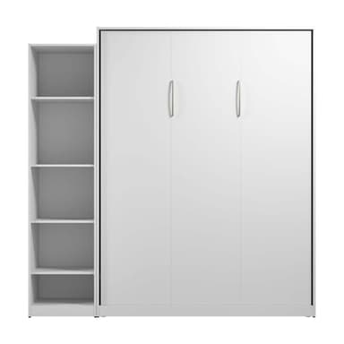 Bestar Claremont Queen Murphy Bed with Closet Organizer (85W) in White, Space-Saving Sleeping Arrangement for Multipurpose Room - Image 4