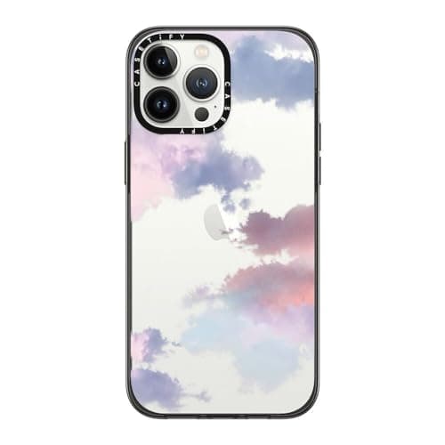 CASETIFY Compact iPhone 13 Pro Max Case [4 ft. 2X Military Grade Drop Protection/Slim/Lightweight] - Clouds - Clear Black - Image 1