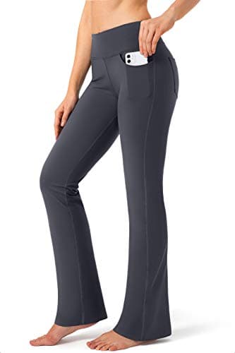 G Gradual Women's Yoga Pants with Pockets Flare Leggings High Waist Yoga Dress Pants Bootcut Casual Work, Grey, 3X-Large - Image 1