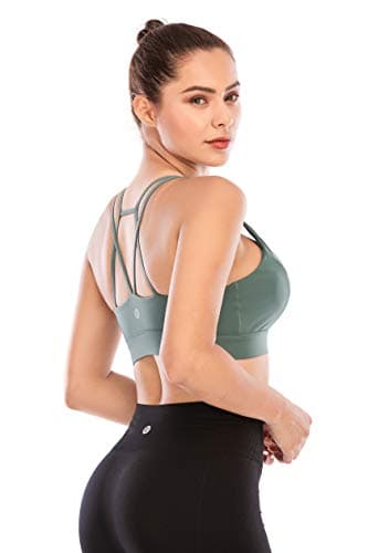RUNNING GIRL Sports Bras for Women Backless Padded Sports Bra Tank Top Long Line Gym High Impact Sports Bra Push up(WX2569Ash Green,S) - Image 3