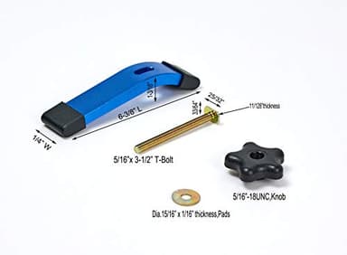 HOTTARGET Aluminum T-track Hold Down Clamps,6-3/8"L x 1-1/4"Width-Woodworking and Clamps (T-track Hold Down Clamps 6pk) - Image 3