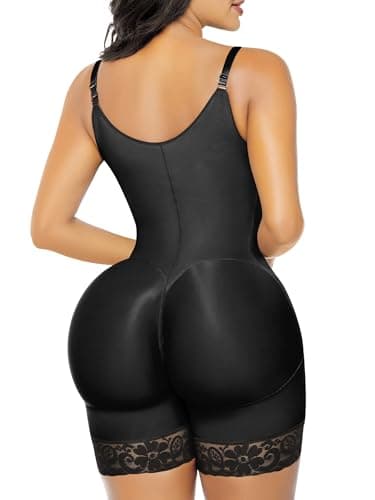 YIANNA Fajas Colombianas Shapewear for Women Tummy Control Postpartum Body Shaper Butt Lifter Post Surgery Compression Garment Bodysuit,YA7212-Black-M - Image 2