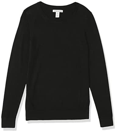 Amazon Essentials Women's Long-Sleeve Lightweight Crewneck Sweater (Available in Plus Size), Black, Small - Image 8