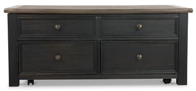 Signature Design by Ashley Tyler Creek Rustic Farmhouse Lift Top Coffee Table with Drawers, Brown & Black - Image 6