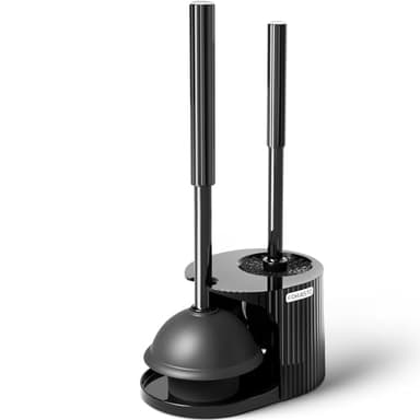 FORASTO 2 in 1 Toilet Plunger and Brush Set，Extended Handle Plunger，Toilet Bowl Brush Plunger Set, Bathroom Cleaning Tools ，Toilet Brush Plunger Combo，Cleaning Brush，Bathroom Cleaning Supplies - Image 1