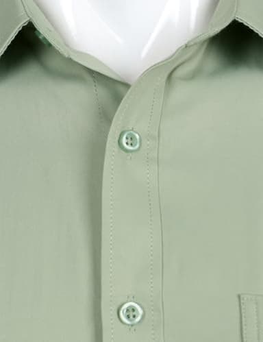 ZEROYAA Men's Long Sleeve Dress Shirt Solid Slim Fit Casual Business Formal Button Up Shirts with Pocket Sage Green XL - Image 3