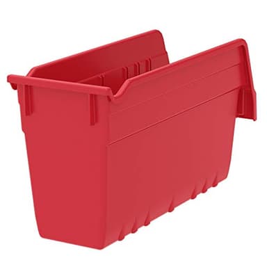 Akro-Mils 30040 ShelfMax Plastic Nesting Shelf Bin Box, 12-Inch Length x 4-Inch Width x 6-Inch Height, Case of 16, Red - Image 3