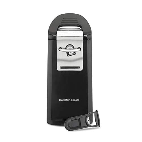 Hamilton Beach Smooth Touch Electric Automatic Can Opener Easy Push Down Lever, For All Standard-Size and Pop-Top, Extra Tall, With Bottle Opening Accessory and Built-In Knife Sharpener, Black - Image 1