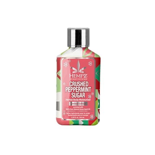 Hempz Mini Crushed Peppermint Sugar Herbal Body Lotion, Moisturizer for men and women, Holiday Gifts, 2.25 oz - Image 1