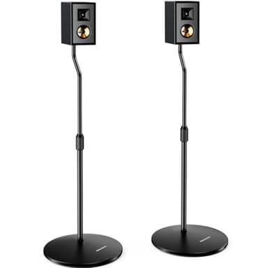 Perlegear Speaker Stand Pair, 28” to 38” Height Adjustable Surround Sound Speaker Stands for Small Bookshelf, Satellite Speakers, and Studio Monitors up to 5lbs, Tool-Free Floor Speaker Stand, PGSS11 - Image 1