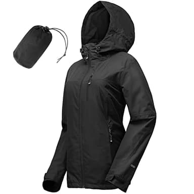 33,000ft Packable Rain Jacket Women Lightweight Waterproof Raincoat with Hood Cycling Bike Jacket Windbreaker - Image 1