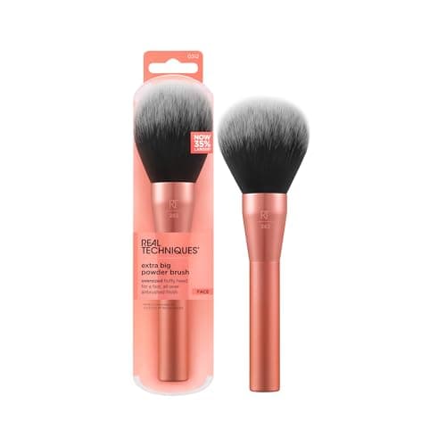 Real Techniques Extra Big Powder Brush, Large Makeup Brush For Powder, Fluffy Head For All-Over Setting, XL Oversized Brush For Quick Application, Cruelty-Free, Synthetic Bristles, 1 Count - Image 1