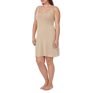 Jones NY Women's Silky Touch 38 Sleeveless Anti-Cling Full Slip, Nude, Large - Image 2