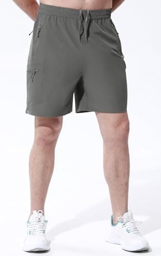 Rdruko Men's Quick Dry Hiking Shorts Lightweight Running Gym Outdoor Active Shorts with Zipper Pockets - Image 4
