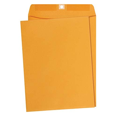 Amazon Basics Clasp Kraft Envelopes, Gummed Mailing Envelope, 9 x 12 inch, 100-Pack - Image 1