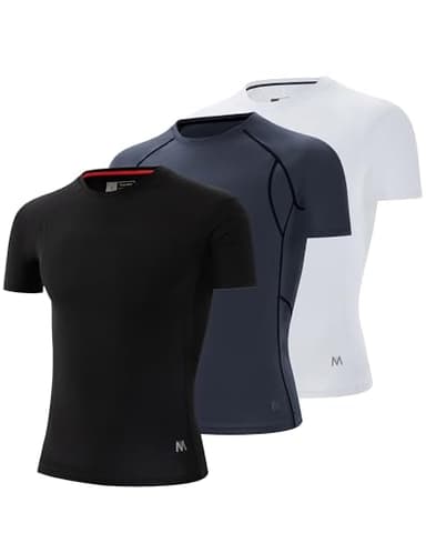MagnaMan Men's Compression Shirts 3 - Pack: Moisture - Wicking Athletic Baselayer Tops for Men with Quick - Dry Technology, Ideal for Gym, Workout & Running - Image 2