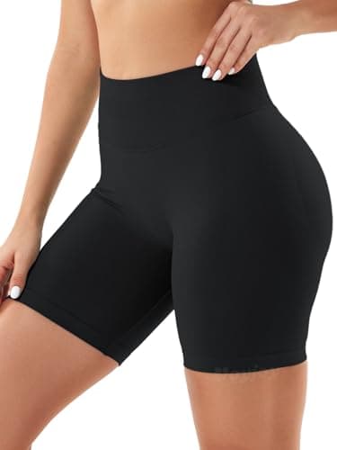 VOYJOY Women Workout Impact Shorts 2.5"/ 3.6"/ 4.5"/ 6" Scrunch Butt Lifting Gym Seamless Booty Biker Shorts Black - Image 3