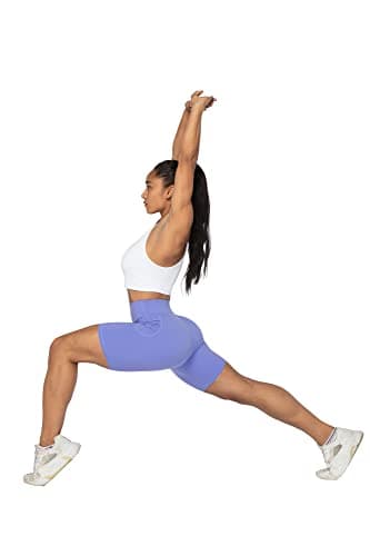 Sunzel No Front Seam Biker Shorts for Women with Pockets, Yoga Workout Gym Bike Shorts with Tummy Control 8" Periwinkle Medium - Image 7