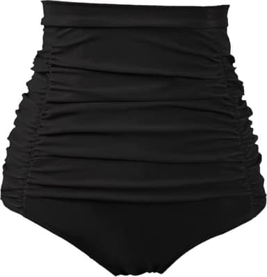 COCOPEAR Women's Ruched High Waisted Bikini Bottom Retro Vintage Swim Short Tankinis Black 2XL - Image 1