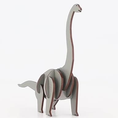 Little & Wood: Woodlet: Medium - Brachiosaurus - Grey, 3D Wooden Kit-Set, Jurassic Dinosaur Puzzle, Easy Assembly Model, Pop Build Fun, Ages 6+ - Image 6