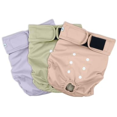 Grecle Washable Female Dog Diapers - Premium Reusable Diapers for Doggie in Heat - Highly Absorbent Dog Diapers Female for Pet Incontinence with Adjustable Snaps Pink, L - Image 2