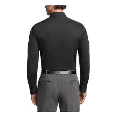 Calvin Klein Men's Dress Shirts Slim Fit Non Iron Solid, Black, 15.5" Neck 34"-35" Sleeve - Image 2