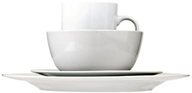 Amazon Basics 16-Piece Porcelain Kitchen Dinnerware Set with Plates, Bowls and Mugs, Service for 4 - White - Image 8