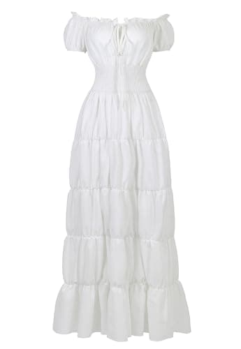 Zhitunemi Renaissance Costume Women Dress: Halloween Costumes Woman 2025 Renaissance Dresses - Halloween Party Theme Events White 2XL - Image 1